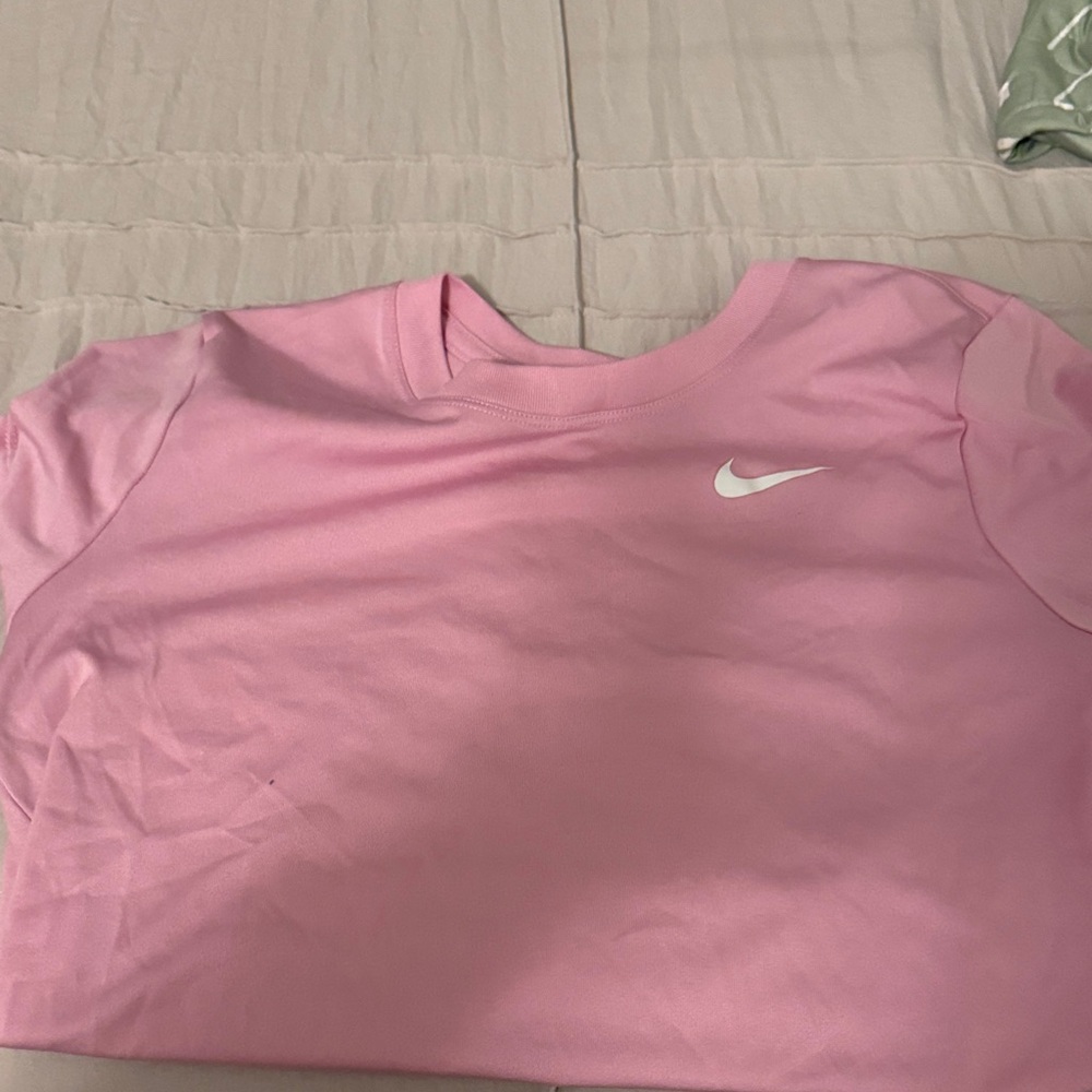 Nike Pink Crew Neck Tee with White Swoosh